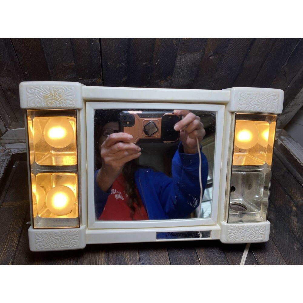 Vintage Jerdon Mirror-Go-Lightly Lighted Vanity Mirror Portable Tabletop